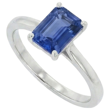 Solitaire Natural Blue Sapphire Ring Emerald Prong Set 1.50 Carats