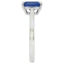 Solitaire Natural Blue Sapphire Ring Emerald Prong Set 1.50 Carats