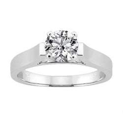 Solitaire Natural Diamond Jewelry Ring 2.51 Cts White Gold 14K