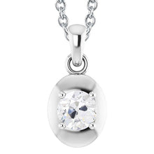 Solitaire Natural Diamond Pendant Old Mine Cut White Gold 14K 1.50 Carats