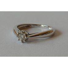 Solitaire Natural Diamond Ring 0.25 Carats White Gold 14K