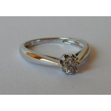 Solitaire Natural Diamond Ring 0.25 Carats White Gold 14K