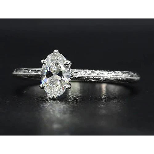Solitaire Natural Diamond Ring 1.50 Carats Vintage Style Jewelry
