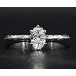 Solitaire Natural Diamond Ring 1.50 Carats Vintage Style Jewelry