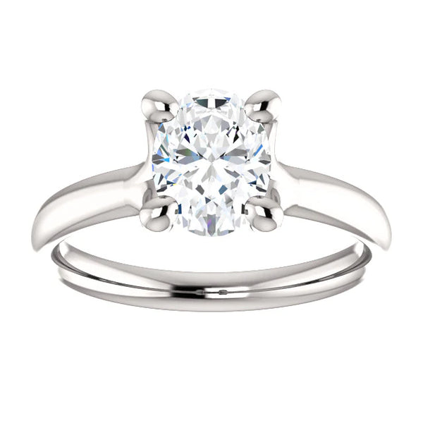 Solitaire Natural Diamond Ring 3.50 Carats White Gold 14K