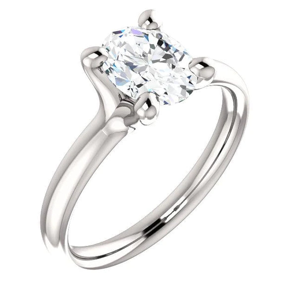 Solitaire Natural Diamond Ring 3.50 Carats White Gold 14K