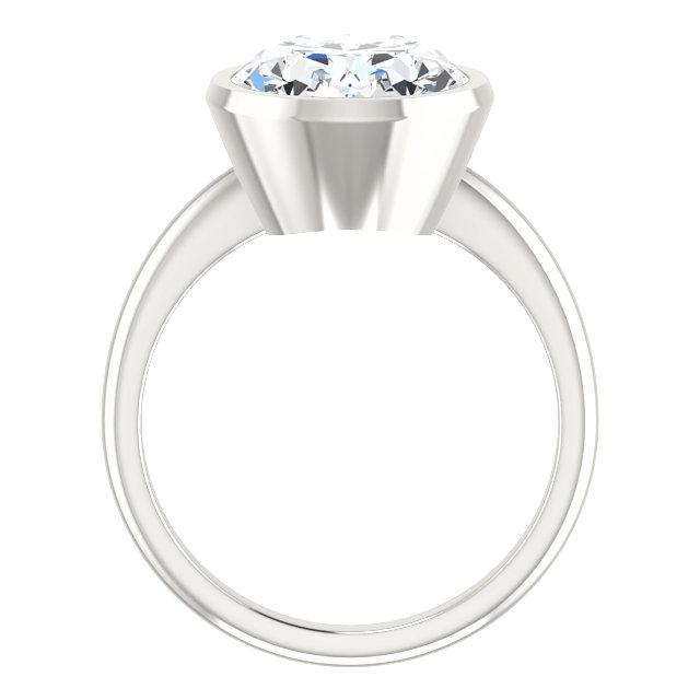 Solitaire Natural Diamond Ring 4 Carats Oval Bezel Setting White Gold3