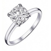 Solitaire Natural Earth Mined Diamond 2.01 Carat Cushion Ring