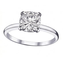 Solitaire Natural Earth Mined Diamond 2.01 Carat Cushion Ring