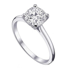 Solitaire Natural Earth Mined Diamond 2.01 Carat Cushion Ring