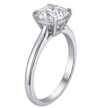Solitaire Natural Earth Mined Diamond 2.01 Carat Cushion Ring