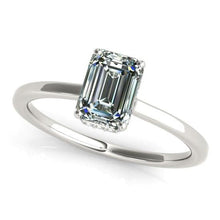 Solitaire Natural Emerald Diamond Wedding Ring 14K White Gold 3.50 Carats