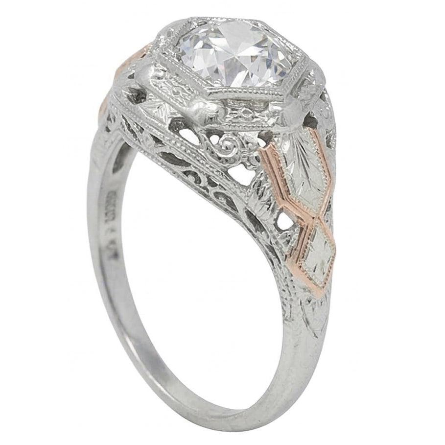 Solitaire Old Cut Natural Earth Mined Diamond Fancy Ring Bezel Antique Style 2 Carats