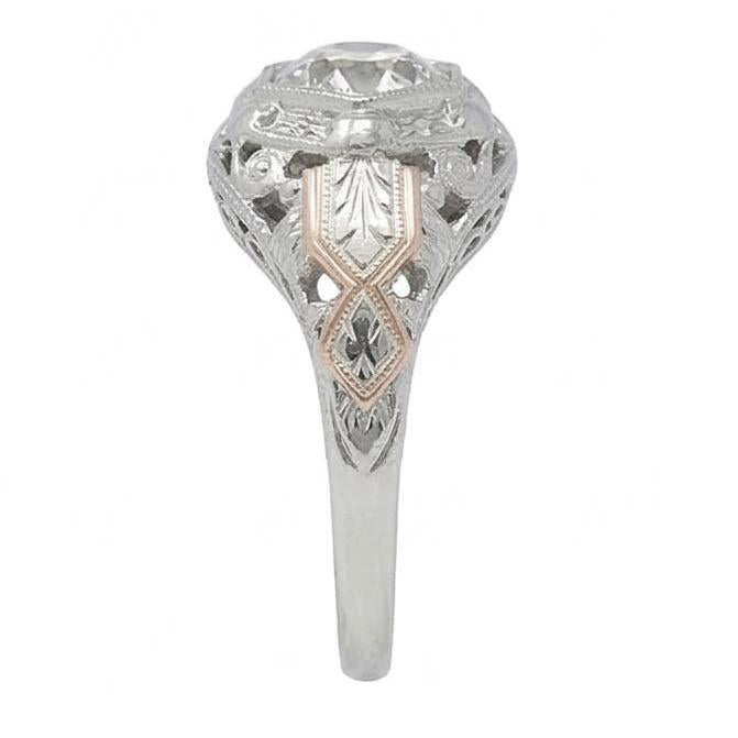 Solitaire Old Cut Natural Earth Mined Diamond Fancy Ring Bezel Antique Style 2 Carats