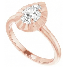 Solitaire Old Cut Pear Natural Earth Mined DIAMOND ( NOT LAB GROWN ) Ring 14K Rose Gold 2.15 Carats