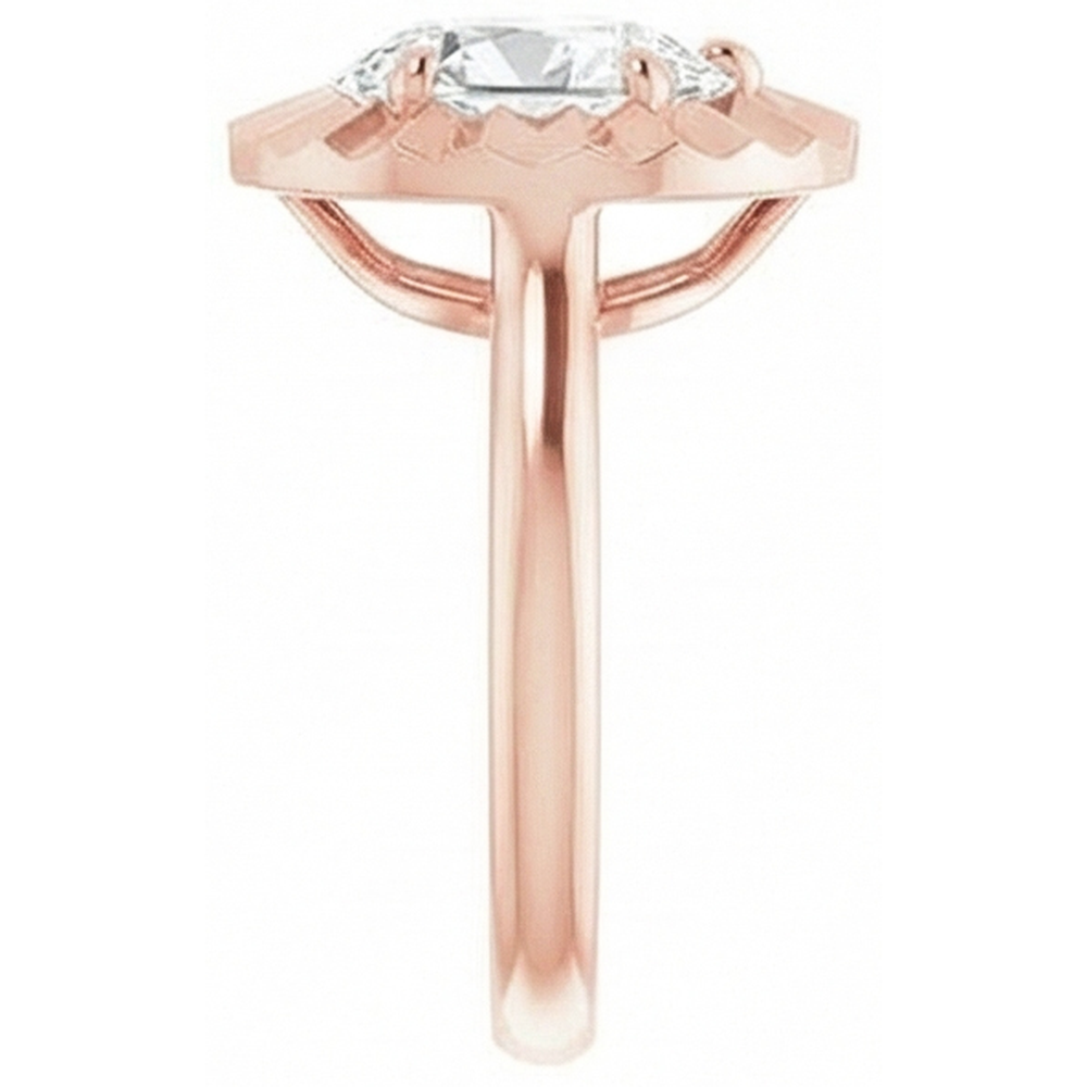 Solitaire Old Cut Pear Natural Earth Mined DIAMOND ( NOT LAB GROWN ) Ring 14K Rose Gold 2.15 Carats