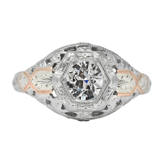 Solitaire Old Cut Real Diamond Fancy Ring Bezel Antique Style 2 Carats