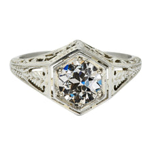 Solitaire Old Mine Cut Real Diamond Ring Filigree Vintage Style 3 Carats