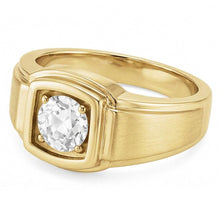 Antique Cushion Diamond ring in 14K White Gold – side view