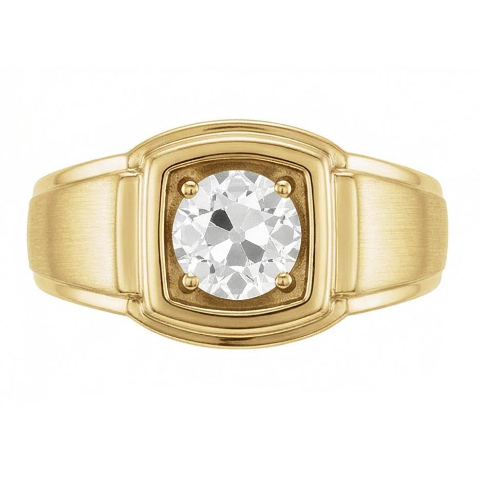 Authentic Diamond Solitaire Ring – profile view
