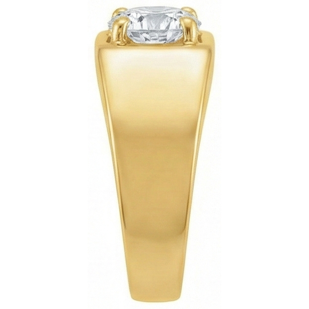 Diamond Antique Cushion Solitaire Ring in 14K White Gold – front view