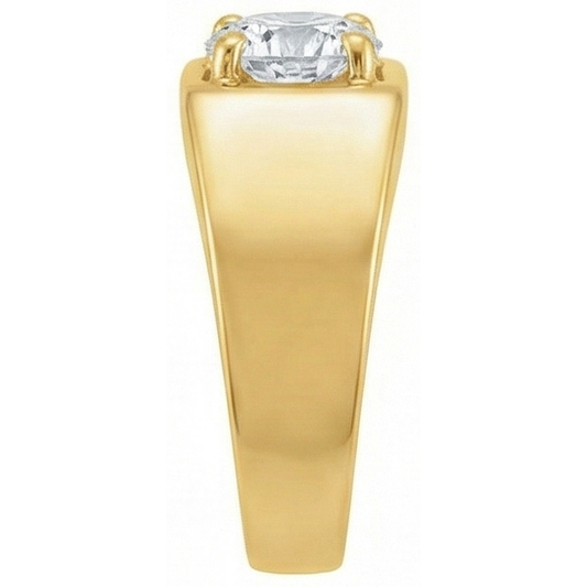 Diamond Antique Cushion Solitaire Ring in 14K White Gold – front view