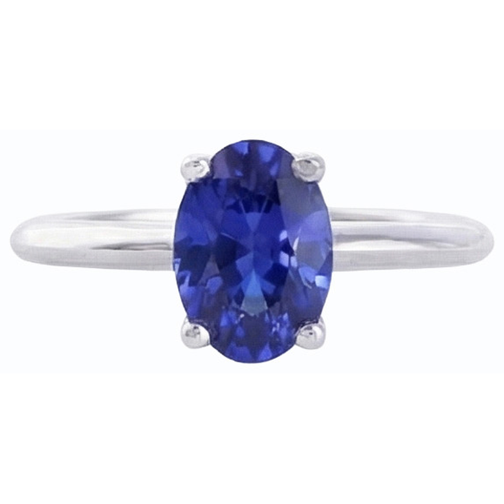 natural oval sapphire 1ct ring profile view