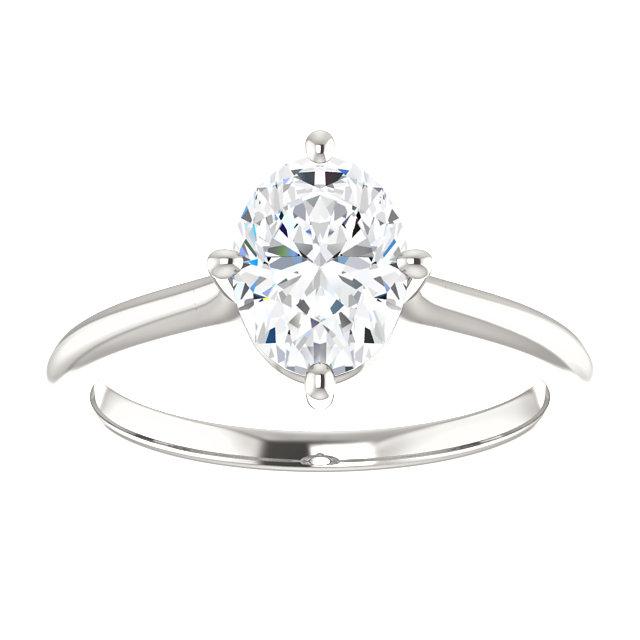 Solitaire Oval Genuine Diamond Ring 4 Carats 4 Prong Setting White Gold 14K3
