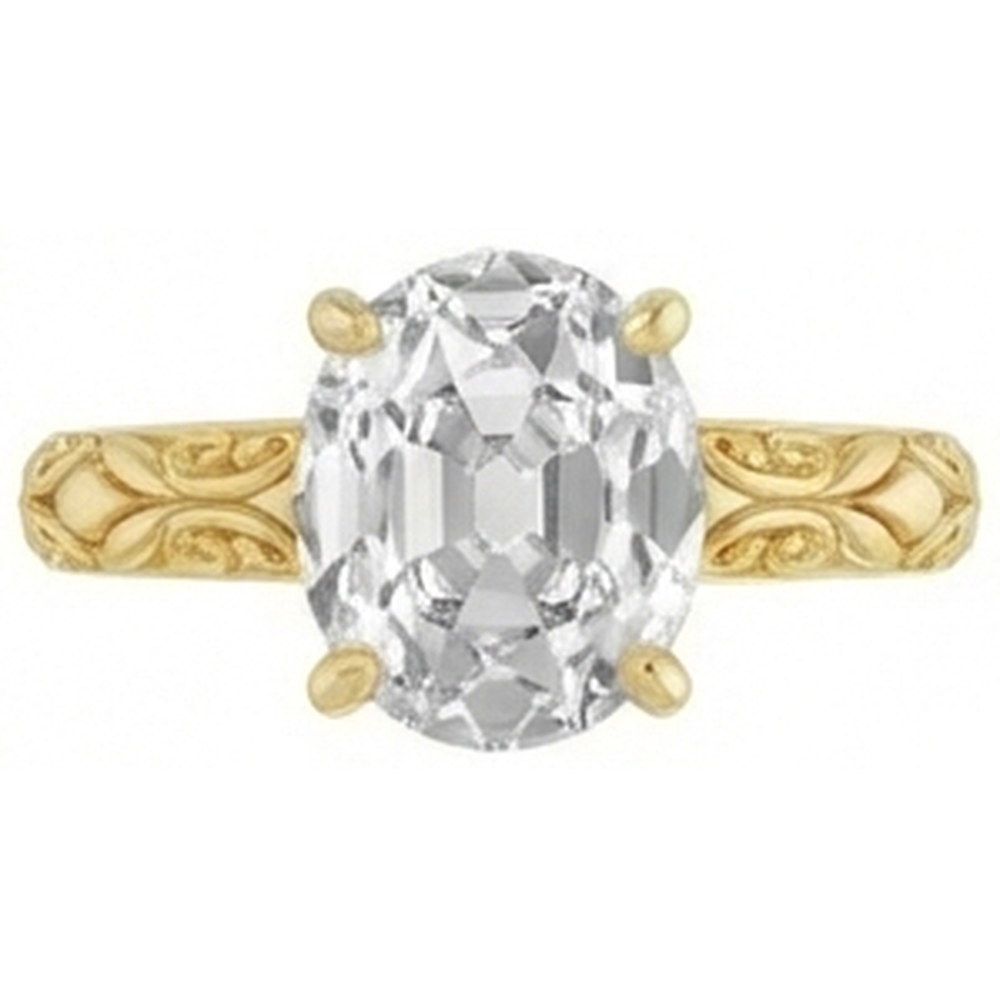 Radiant Brilliant Diamond Single Stone Ring 3 ct – angle view