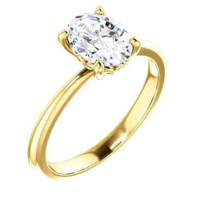 Solitaire Oval Natural Diamond Engagement Ring 3.50 Carats