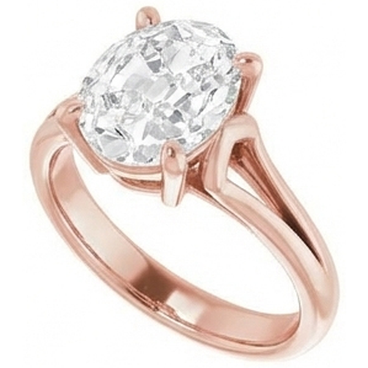 natural oval diamond 5.75ct ring side angle
