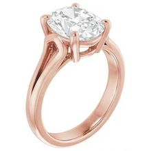 Solitaire Oval Old Cut Genuine Natural Earth Mined Diamond Ring Prong Set 5.75 Carats Split Shank