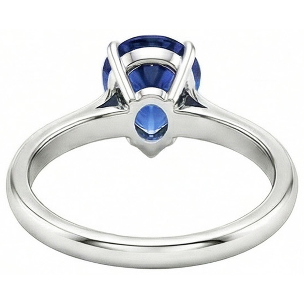 Solitaire Pear Blue Sapphire Gemstone Wedding Ring 2 Carats