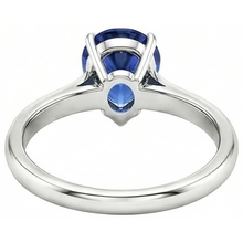 Solitaire Pear Blue Sapphire Gemstone Wedding Ring 2 Carats