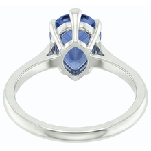 Solitaire Pear Blue Sapphire Ring Prong Set 1.50 Carats
