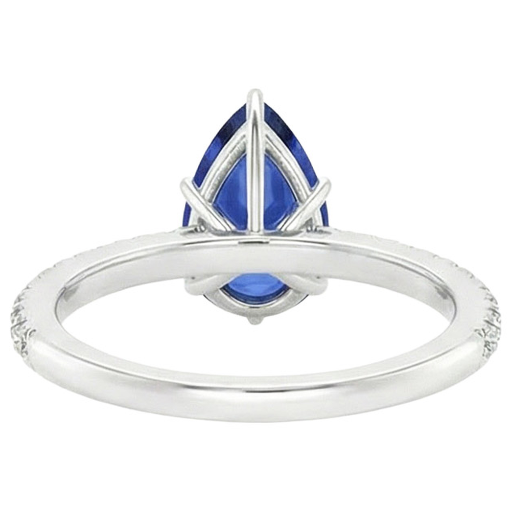 natural round sapphire 5ct ring side angle