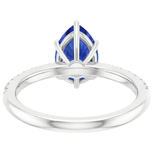 natural round sapphire 3.75ct ring top view