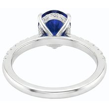 natural round sapphire 3.50ct ring side angle