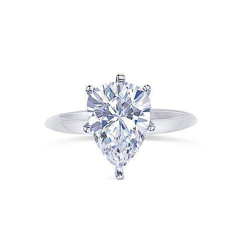 Solitaire Pear Cut 0.75 Carats Genuine Diamond Engagement Gold Ring