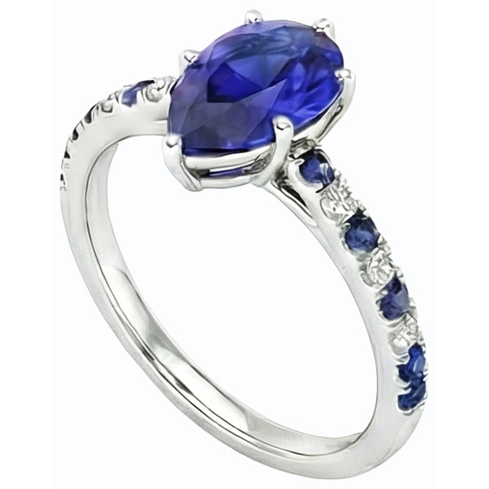 natural round sapphire 2.50ct ring side angle