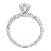 Solitaire Pear Natural Earth Mined Diamond 1.50 Carat Wedding Ring Rope Style Shank
