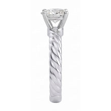 Solitaire Pear Natural Earth Mined Diamond 1.50 Carat Wedding Ring Rope Style Shank