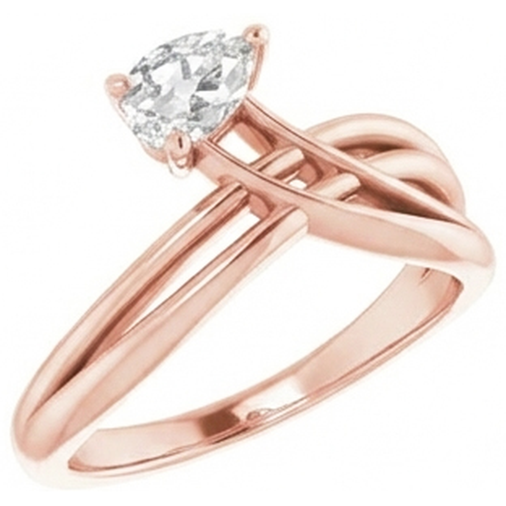 Solitaire Pear Natural Earth Mined DIAMOND ( NOT LAB GROWN ) Ring Twisted Split Shank 2 Carats