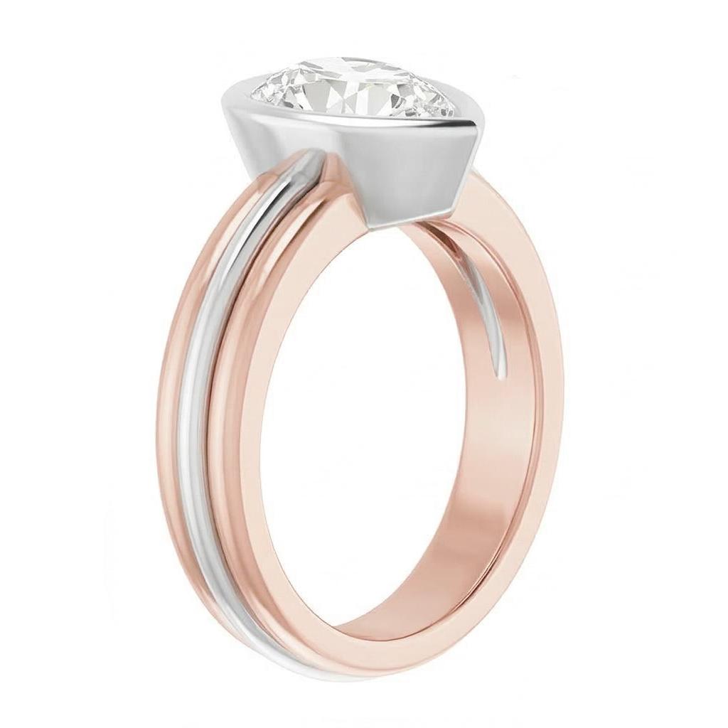 Solitaire Pear Old European Real Natural Earth Mined Diamond Ring Bezel Set 2.20 Carats