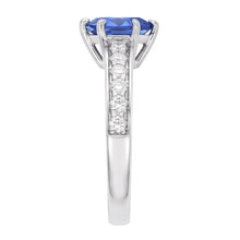 Solitaire Pear Shaped Ceylon Sapphire Ring With Accents 2.50 Carats