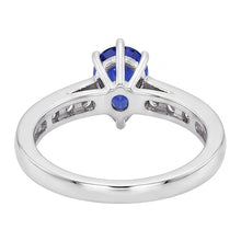 Solitaire Pear Shaped Ceylon Sapphire Ring With Accents 2.50 Carats
