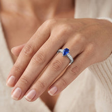 Solitaire Pear Shaped Ceylon Sapphire Ring With Accents 2.50 Carats