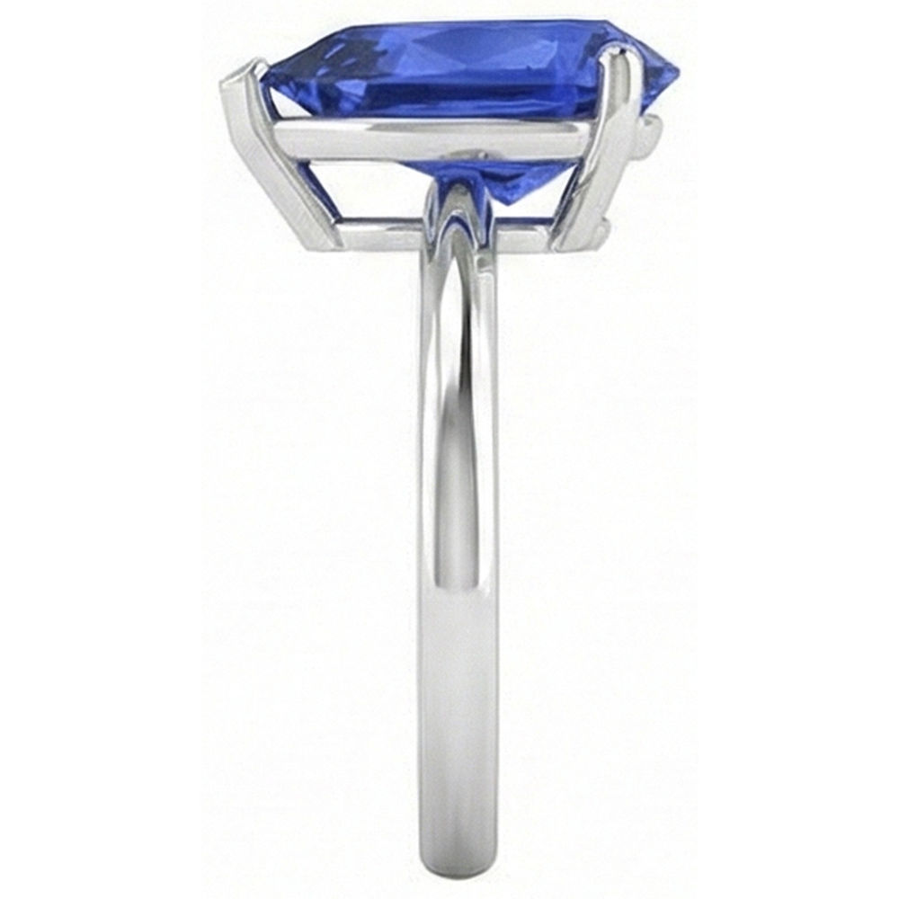 Solitaire Pear Sri Lankan Sapphire Ring Prong Set 3 Carats Gold