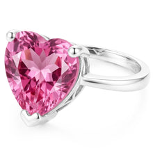 Solitaire Pink Heart Kunzite 22.50 Ct Anniversary Ring White Gold