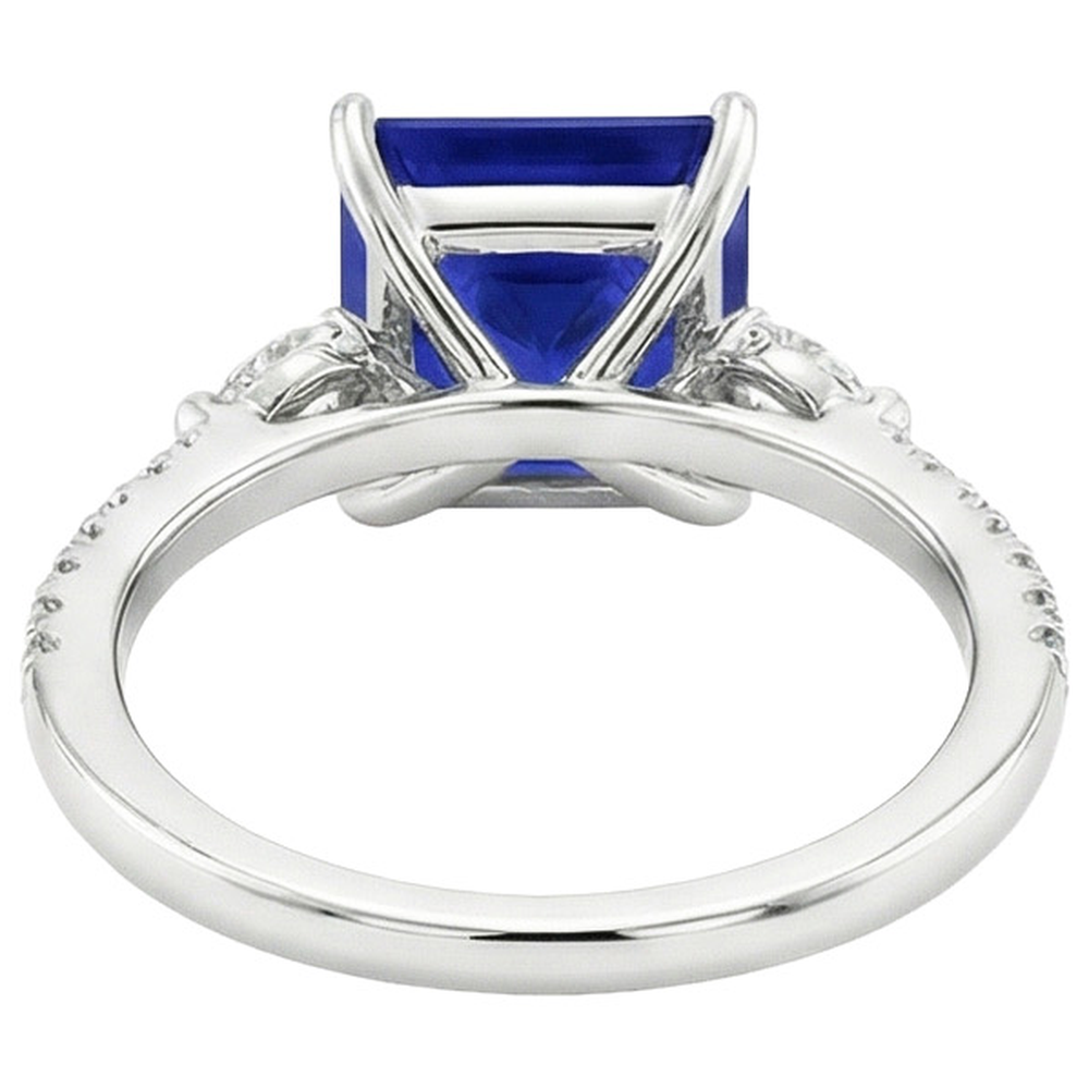natural round sapphire 6ct ring side angle